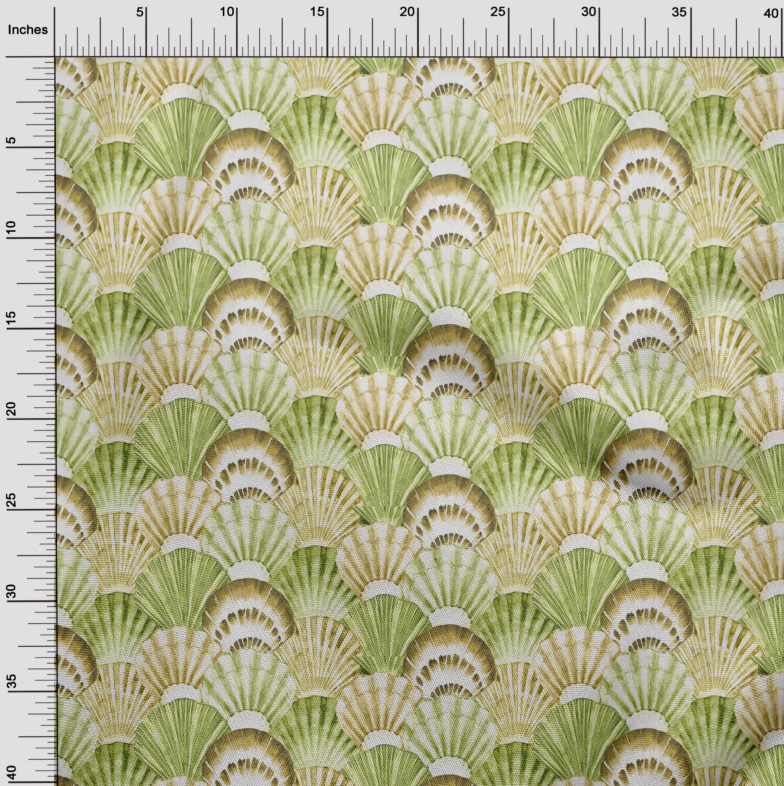 oneOone Cotton Jersey Mint Green Fabric Sea Shells Ocean Fabric For Sewing Printed Craft Fabric By The Yard 58 Inch Wide