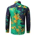 thumbnail image 3 of TAIAOJING Mens Long Sleeve Floral Shirts Tie-dye Printed Lapel Cardigan Loose Special Work Button Down Blouse Shirt, 3 of 5