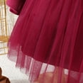 thumbnail image 6 of IDOPIP Infant Velvet Dresses Baby Girl Long-sleeved Dress Autumn and Winter Tutu Dress 2-3Y Jujube Red, 6 of 8