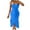 Blue, variant on Uaswgudfs Sleeveless Summer Dresses for Women 2025: Strapless Ruched Midi Dress with Thigh Split & Soft Fabric - Elegant Yet Casual Sundress for Evening Events Gray S