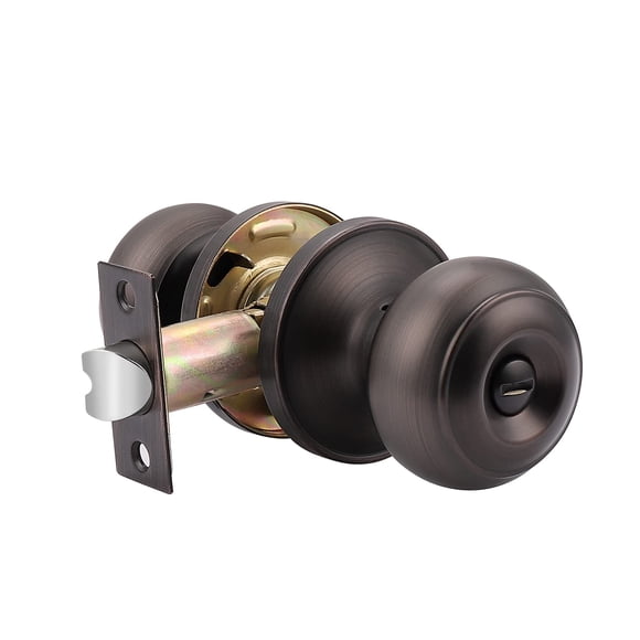Probrico Bouton de Porte Intérieur, Serrure de Porte en Bronze Huilé pour Intérieur de Chambre, Boutons de Porte pour Lit/salle de Bain
