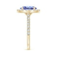thumbnail image 3 of Angara Natural 2.9 Ct. Tanzanite with Diamond Halo Ring in 14K Yellow Gold for Women (Ring Size: 11.5), 3 of 9