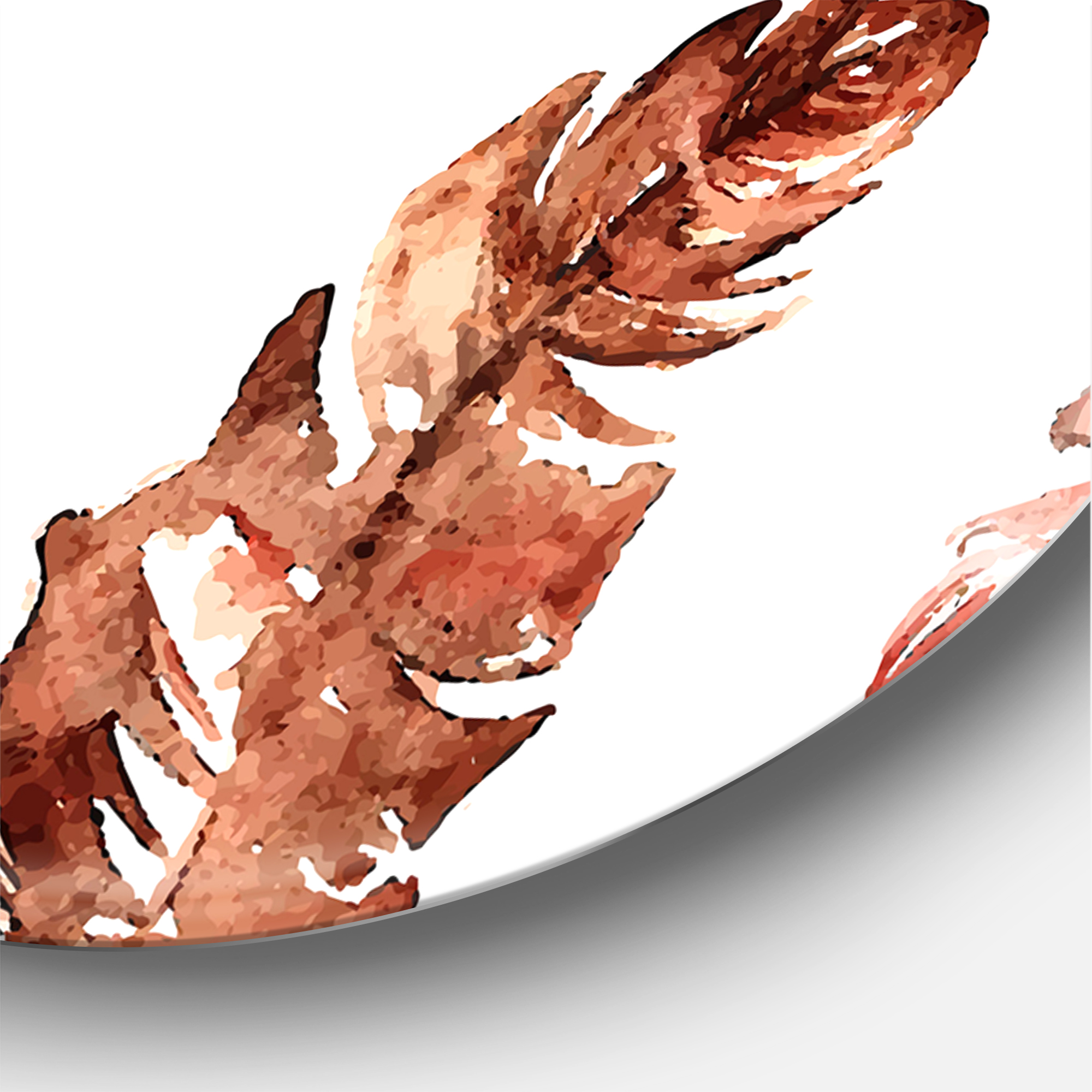 Ethinic Orange Feathers On White 11 in x 11 in Painting Art Prints, by Designart