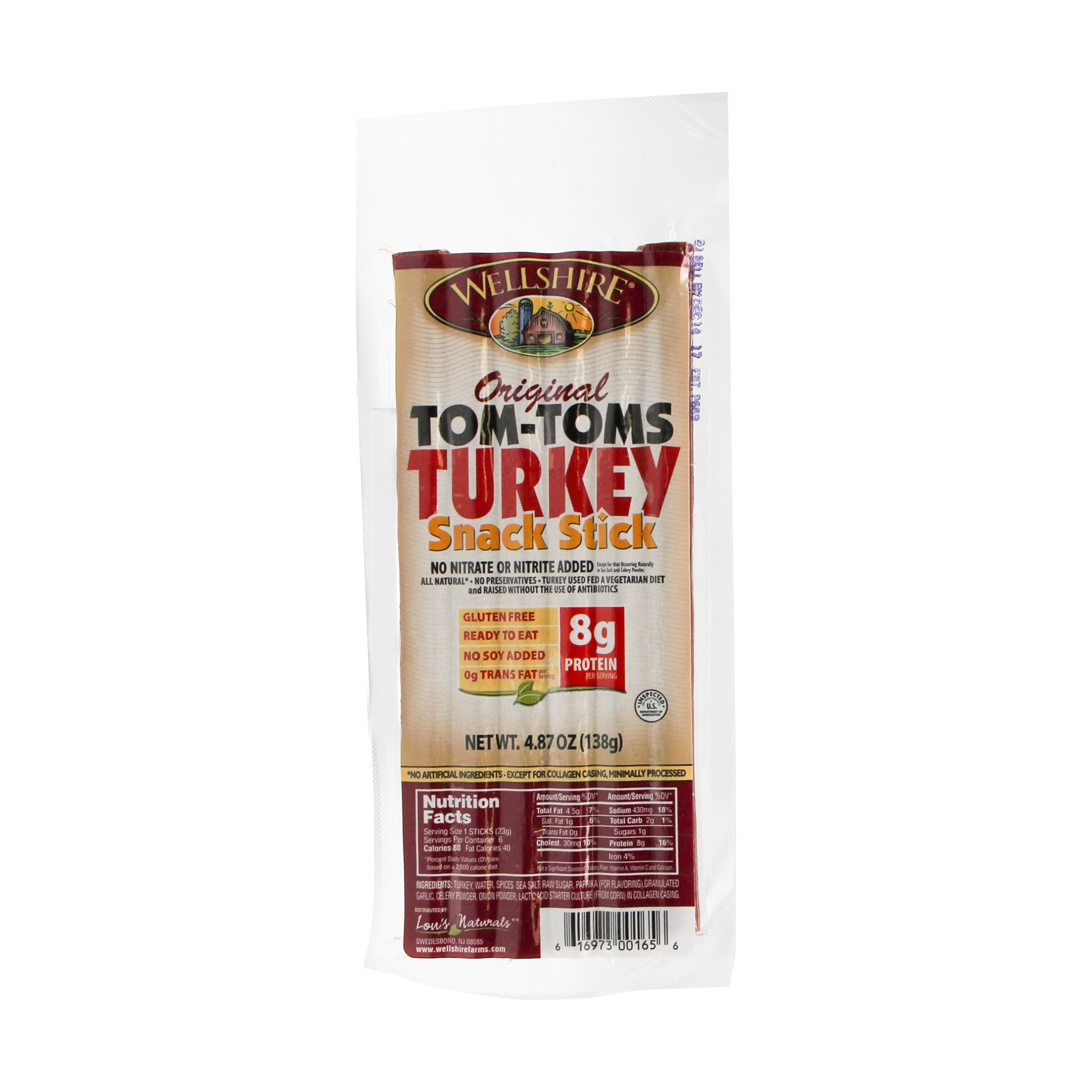 6 of Tom Tom's Turkey Snack Stick, 4.87 oz