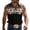 Black, variant on Mens Pullover Geometric Pattern Western Cowboy Sleeveless Button Down Rugby Shirt for Men,Brown,5XL
