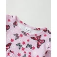 thumbnail image 5 of KIMI BEAR 3T Toddler Girls Winter Outfits 4T Kids Casual Clothes Set Ruffle Long Sleeves Pullover Top Butterfly Print Tops Ripped Jeans Denim Pants Set 2pcs Clothing Pink, 5 of 10
