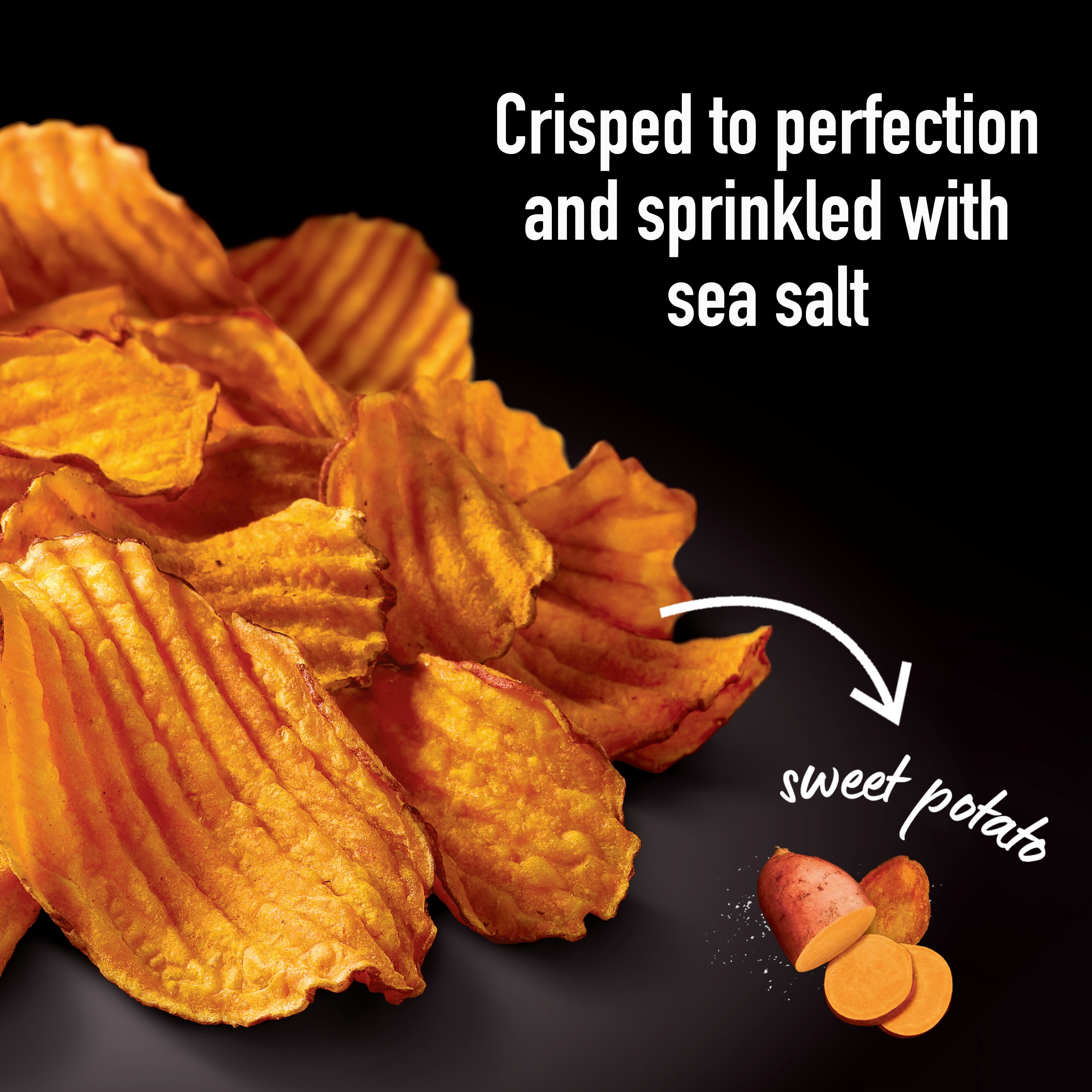 (2 pack) TERRA Sea Salt Wavy Sweet Potato Snack Chips, Sharing Size, 8.2 oz