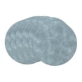 thumbnail image 2 of LOKHOM 13" Round Placemats Set of 6, Faux Leather Waterproof Heat Resistant Placemats, Reversible Solid Table Mats for Kitchen Dining Room, Blue, 2 of 8