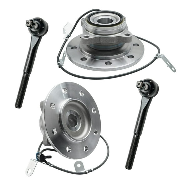 Detroit Axle - 4WD Front Wheel Hub Bearing Assembly Outer Tie Rods Kit for 1996-2000 Chevrolet GMC K3500/ K2500 - [1996-1999 K2500 Suburban] - 1996-1998 Chevrolet GMC K1500 - See Fitment