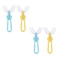 thumbnail image 1 of 4 Packs Kids U Shaped Toothbrush with Silicone Bristles Massage Toddler Toothbrush, 1 of 5