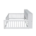 thumbnail image 4 of Noble House Twin XL Wood Floor Bed with Storage Cabinets and USB Charging Station, Space Saving Design, White, 4 of 9