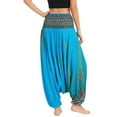 thumbnail image 4 of Previn Women's Yoga Pants Boho Bohemian High Waisted Baggy Stretch Boho Comfy Beach Dance Loose Harem Pants Casual Pants Blue One Size, 4 of 4