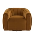 thumbnail image 2 of Noble House Modern Velvet Swivel Club Chair,Tub Design with 360-Degree Rotation,No Assembly Required,Caramel, 2 of 9
