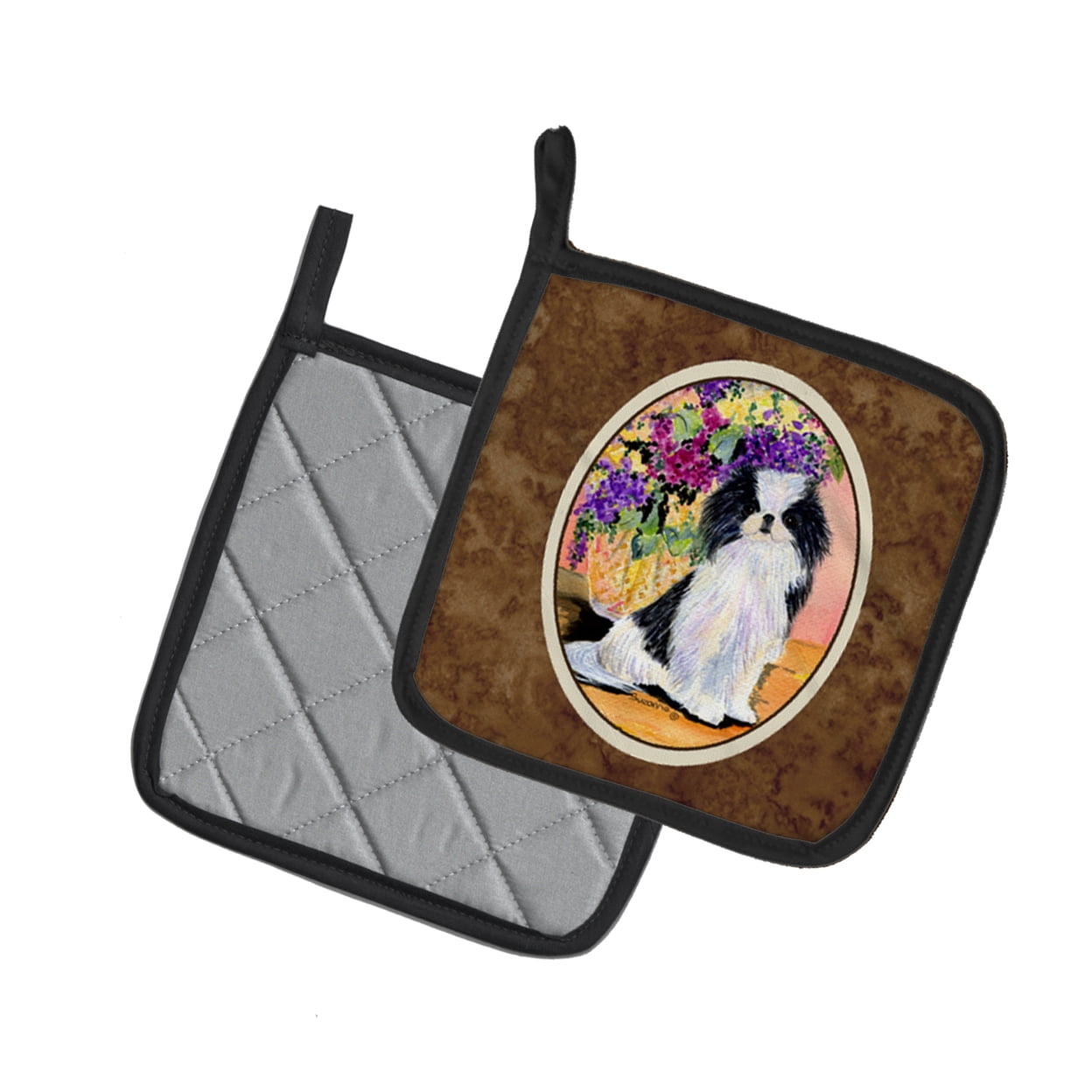 Carolines Treasures SS8299PTHD Japanese Chin Pair of Pot Holders, 7.5HX7.5W, multicolor