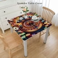 thumbnail image 2 of nygtbtfer Poker Games Machine Washable Outdoor Indoor Tablecloths Abstract Colorful Chips Poker Cards Print Machine Washable Cleanable Decorative Table Cover,Elastic Edge&nbsp;, 2 of 7