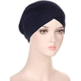 thumbnail image 6 of YooGuoGuo 6 Pcs Ladies Turban Hat Crossed Round Top Headwraps Pleated Indian Inner Hijabs Sleep Cap Solid Color Beanie Cap Women Bandana Headwear Bonnet, 6 of 7