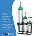 thumbnail image 4 of AireMed Oxygen Tank Holder – Holds (6) E, D or M9/C Size Tanks - Heavy-Duty Oxygen Cylinder Rack for Storage and Transportation – Floor Mountable Oxygen Rack - 4.5" Diameter, 4 of 5