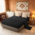 thumbnail image 4 of Manfei Western Cow Skull Full Size Bedding Sets, Bohemian Aztec Full Size Bed in a Bag, Beige Black, Black Reversible 7pcs, 4 of 6