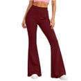 thumbnail image 4 of XRoczxe Women's High Waisted Flare Leggings, Soft Stretchy Yoga Pants with Wide Waistband, Casual Bootcut Workout Trousers for Gym Dance & Daily Wear, 4 of 8