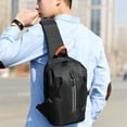 thumbnail image 4 of Men Sling Backpack Fashion Splash-proof Solid Color Chest Bag Crossbody Purse, 4 of 10