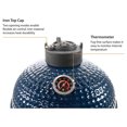 thumbnail image 3 of VESSILS 15 Inch Kamado Barbecue Ceramic and Stainless Steel Charcoal Grill with Built-In Thermometer, Iron Top Venting Cap and Cooking Grid, Blue, 3 of 9
