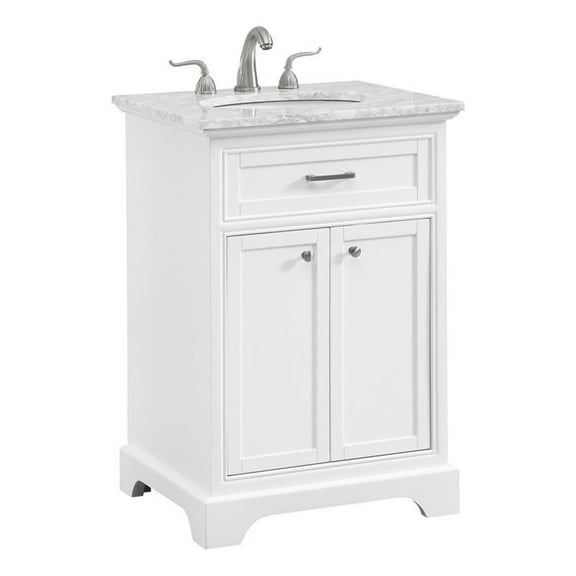 24 In. Single Bathroom Vanity Set In White