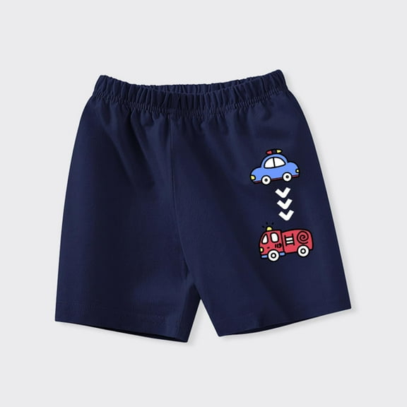YUSIM Toddler Boys Play Shorts- Cute Print Elastic Waist Casual Cotton Kids Suumer Shorts Navy Size 1-6 T