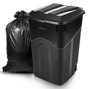 45 Gallon Heavy Duty Trash Can - Durable Plastic Garbage Bin with Lid and Wheels - Rugged Outdoor Waste Container for Residential, Commercial, Indoor, and Curbside Use