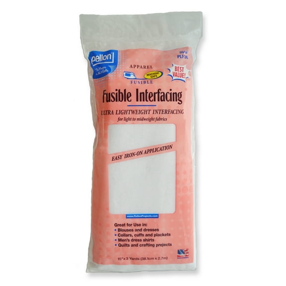 Pellon Fusible Fabric Interfacing, White 15" x 3 Yards Precut