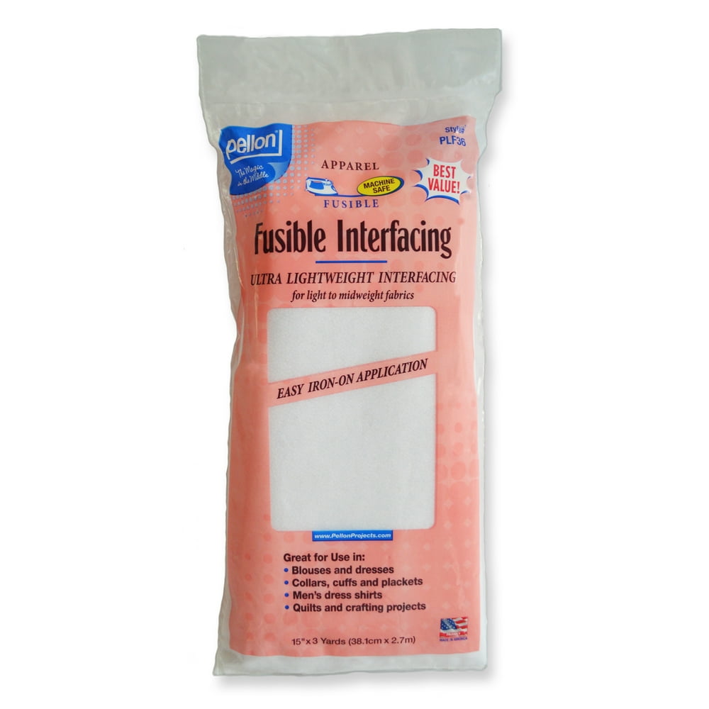 Pellon Fusible Fabric Interfacing, White 15" x 3 Yards Precut Walmart