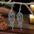 thumbnail image 3 of Grandest Birch 1 Pair Lady Earrings Creative Leaf Shape Individual Rhinestone Drop Earrings for Gift Rhinestone,Alloy Green, 3 of 8