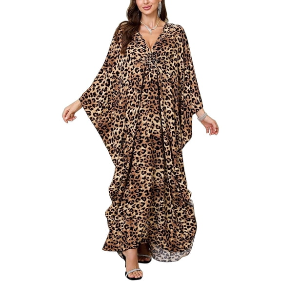 Women’s Kaftan Beach Cover Up Dress Plus Size Summer Swimsuit Loungewear Maxi Dress