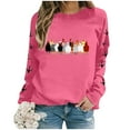 thumbnail image 3 of WEAIXIMIUNG Sweatshirts pour Femmes Vestes à Fermeture Éclair Complète Oversize Manches Longues Col Rond Sweatshirts Imprimés Lettres Pull Léger Ample Blouse Top, 3 of 5