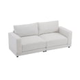 thumbnail image 5 of 81" Soft Fabric Small Loveseat Couch, 2 Seater Sofa with Sturdy Wooden Legs, Comfortable Loveseat with High-Density Foam for Living Room, Beige, 5 of 6