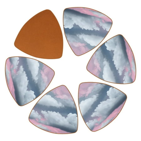 

YZUOUZY Home Decor Coaster Set of 6 Triangle Custom Coasters Modern Art Yeloow Red Blue Green