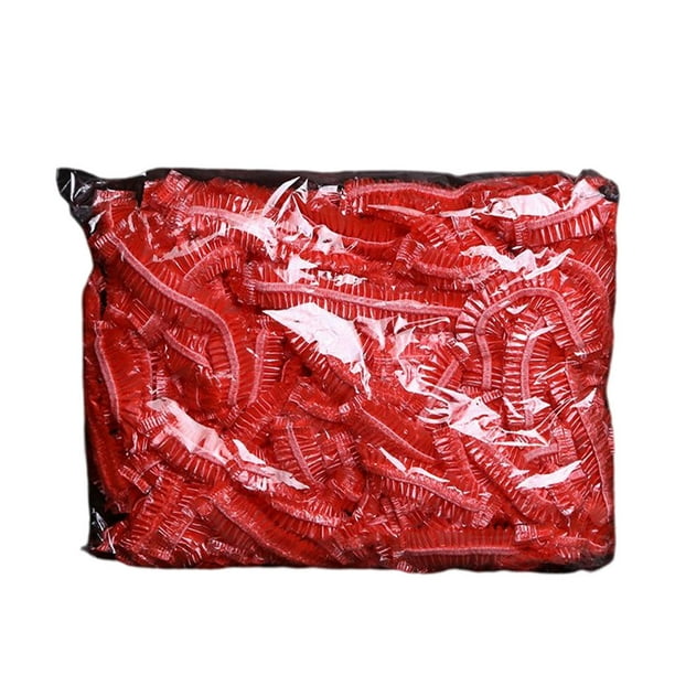 Wosthever 100 piezas de tapa impermeable para los oídos de un solo uso, orejeras ajustables, Protector de de cabello, barbería profesional Juegos de accesorios de baño Rojo 6cm Wosthever HA0560-04B