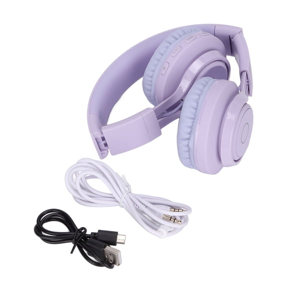 Auriculares Bluetooth para niños, plegables, ajustables, con luz RGB de colores y micrófono para estudio infantil BT06C