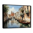 thumbnail image 2 of Designart "Canals of Venice, Italy I" Cityscapes Floater Framed Wall Art Living Room, 2 of 7