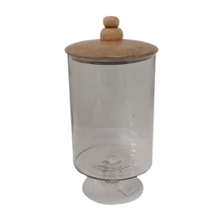 BIDK Home Glass Sealed Storage Canister - 13.75" - Clear and Brown