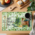 thumbnail image 2 of St. Patrick's Day Placemats Set of 6, Lucky Shamrocks Boots Green Buffalo Plaid Placemats for Dining Table, Place Mats for Kitchen Tabletop, Waterproof Wipeable Dining Table Mats Set, 2 of 9