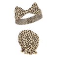thumbnail image 4 of Hudson Baby Infant Girl Cotton Headband and Scratch Mitten Set, Buffalo Plaid Leopard, 0-6 Months, 4 of 5