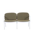 thumbnail image 2 of EBQOSK Outdoor Patio PP Loveseat, White Frame with Green Cushion Green Loveseat, 2 of 7