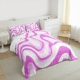 thumbnail image 3 of jejeloiu Modern Geometric Desgin Bedding Comforter Set,Minimalist Stripes Lines Twin Comforter Sets,Pink White Bedding Set For Teens,Luxury Bedroom Decor Reversible,2-Piece, 3 of 8