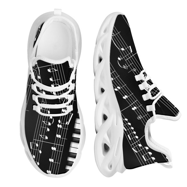 Zapatillas de deporte para hombre personalizadas, de malla neutra, transpirables, de alta calidad y a la moda, con teclado de piano genial para amantes de la música.