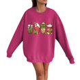 thumbnail image 1 of Chandail Grinch pour Femmes Grande Taille Mode Décontractée Imprimé de Noël Manches Longues Col Rond Chandail Ample Chandails en Molleton Grinch Imprimé, m, 1 of 4
