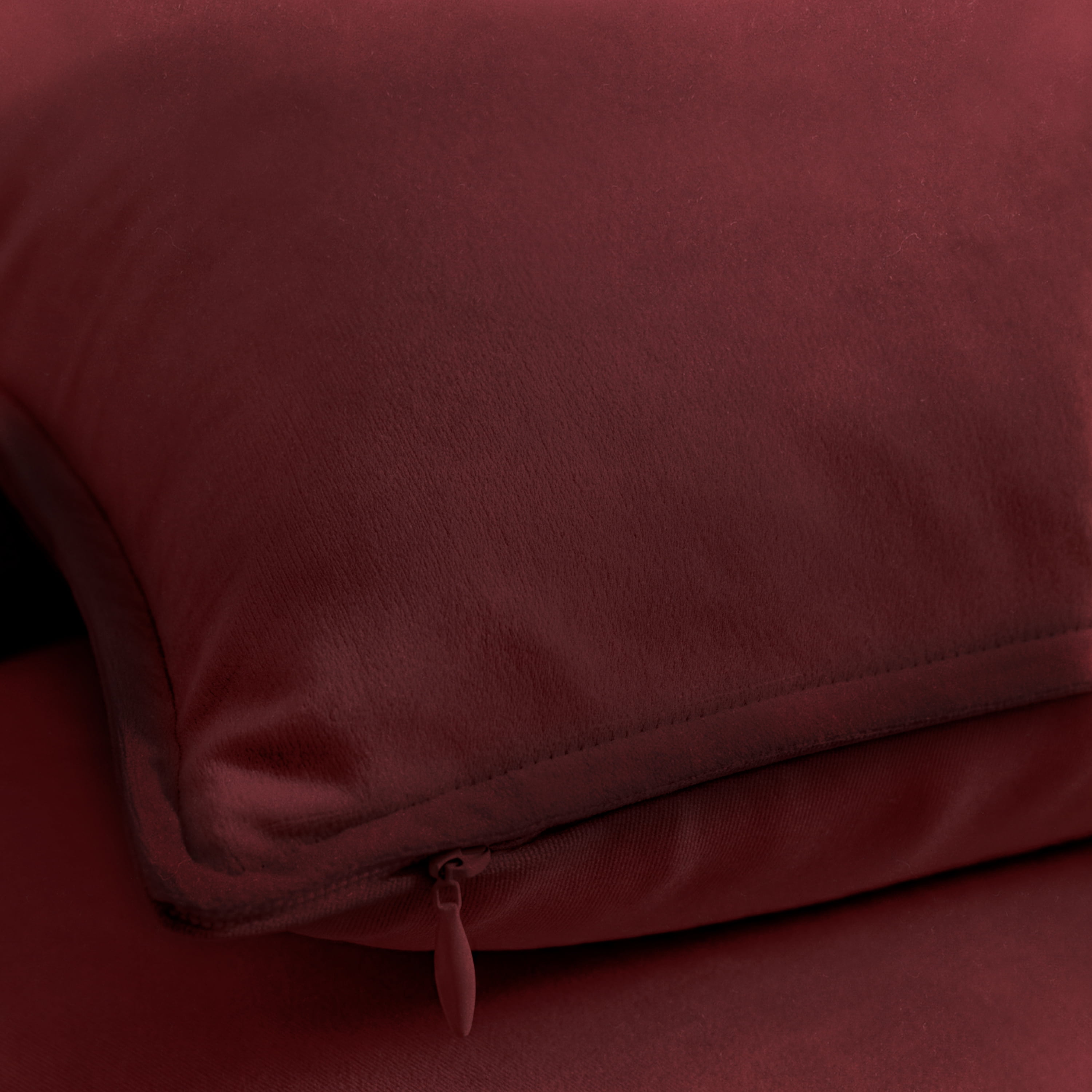 A1HC Set of 2 Luxurious Soft Velvet Throw Pillow Covers Only, 20"x20", Red, Decorative Cushion Covers with Hidden YKK Zipper for Sofa or Bed