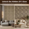thumbnail image 5 of Fahomiss Abstract Geometric Acoustic Wood Slat Wall Tiles 4-Pack 24"x24", 3D Panel, Walnut, 5 of 11