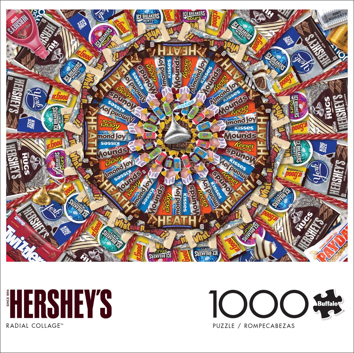 Buffalo Games 1000-Piece Hershey's Radial Collage Interlocking Jigsaw Puzzle for Adults Ages 14+