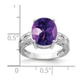 thumbnail image 2 of Primal Gold 14 Karat White Gold 12x10mm Oval Amethyst and AA Diamond Ring, 2 of 3