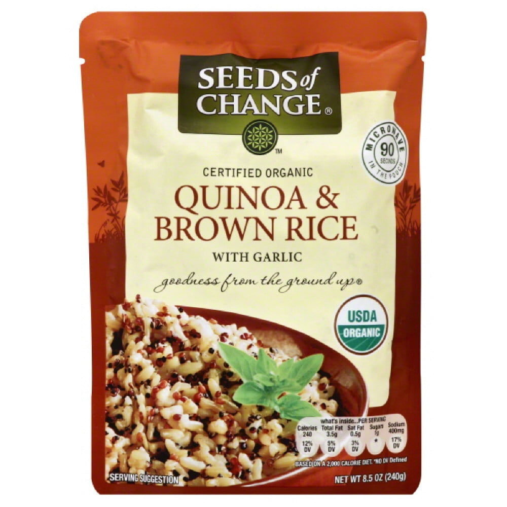 Seeds Of Change Quinoa & Brown Rice with Garlic, 8.5 Oz (Pack of 12